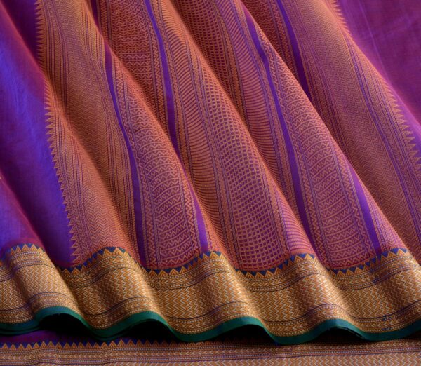 Elegant Kanchi Silkcotton Mishratantu Threadwork Butta Weavemaya Bangalore India Maya Purple 1492323 4