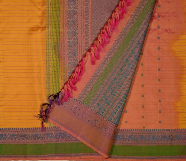 Elegant Kanjivaram Mrudula Threadwork Horizontal Lines Weavemaya Bangalore India Maya Mustard 1442346 2
