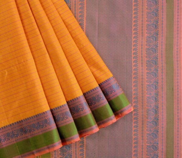 Elegant Kanjivaram Mrudula Threadwork Horizontal Lines Weavemaya Bangalore India Maya Mustard 1442346 3