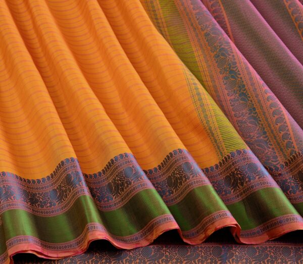 Elegant Kanjivaram Mrudula Threadwork Horizontal Lines Weavemaya Bangalore India Maya Mustard 1442346 4