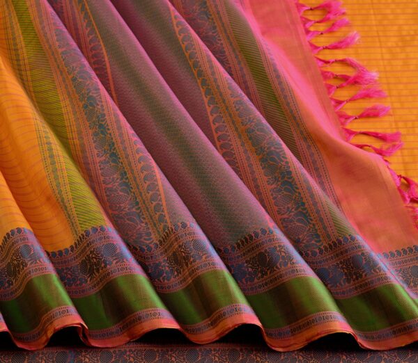 Elegant Kanjivaram Mrudula Threadwork Horizontal Lines Weavemaya Bangalore India Maya Mustard 1442346 5