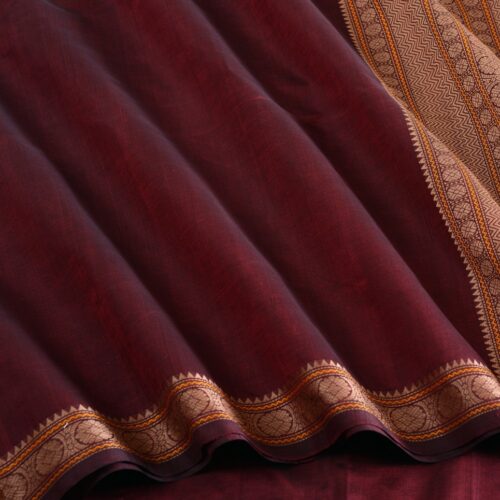 Elegant Kanchi Silkcotton Mishratantu Threadwork Butta Blouse Weavemaya Bangalore India Maya Brown 3022307 3