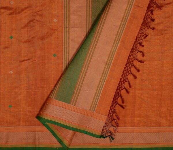Elegant Kanchi Silkcotton Mishratantu Threadwork Butta Weavemaya Bangalore India Maya Brick Red 3022304 2