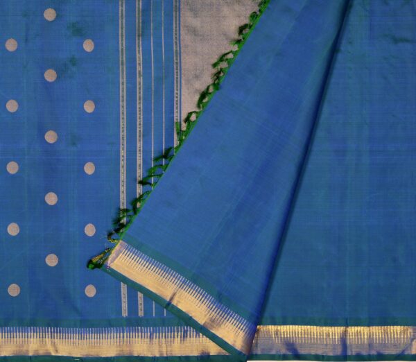 Elegant Kanjivaram Kanya Zari Butta Rich Pallu Weavemaya Bangalore India Maya Peacock Blue 2992304 2