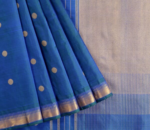 Elegant Kanjivaram Kanya Zari Butta Rich Pallu Weavemaya Bangalore India Maya Peacock Blue 2992304 3