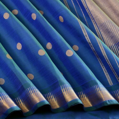 Elegant Kanjivaram Kanya Zari Butta Rich Pallu Weavemaya Bangalore India Maya Peacock Blue 2992304 4