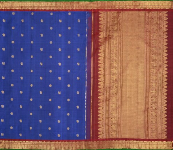 Elegant Kanjivaram Kanya Zari Butta Rich Pallu Weavemaya Bangalore India Maya Prussian Blue 2992306 1