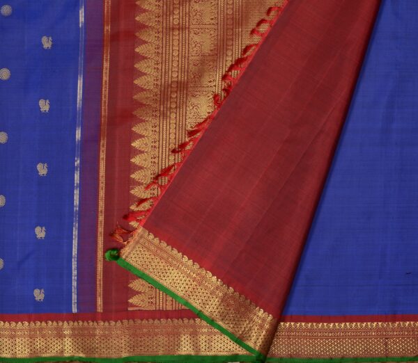 Elegant Kanjivaram Kanya Zari Butta Rich Pallu Weavemaya Bangalore India Maya Prussian Blue 2992306 2