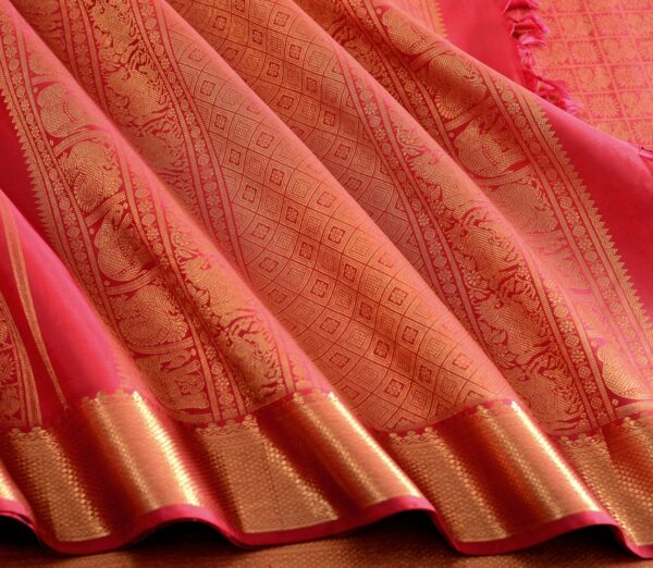 Elegant Kanjivaram Kanya Zari Mayil Chakram Butta Rich Pallu Weavemaya Bangalore India Maya Scarlet Red 2992307 5
