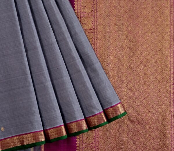 Elegant Kanjivaram Kanya Zari Small Butta Rich Pallu Weavemaya Bangalore India Maya Grey 3092305 3