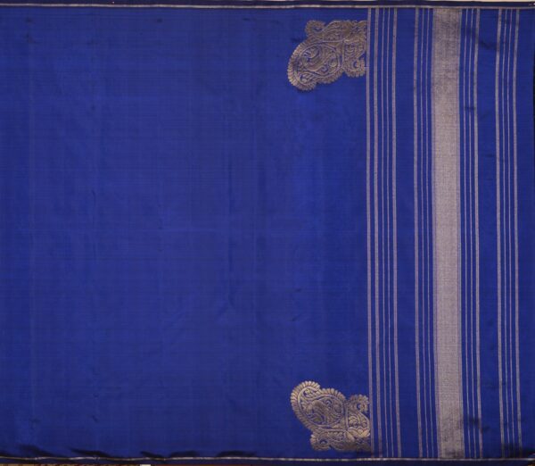 Elegant Kanjivaram Nouveau Kanchi Line Border Corner Motif Weavemaya Bangalore India Maya Royal Blue 632303 1
