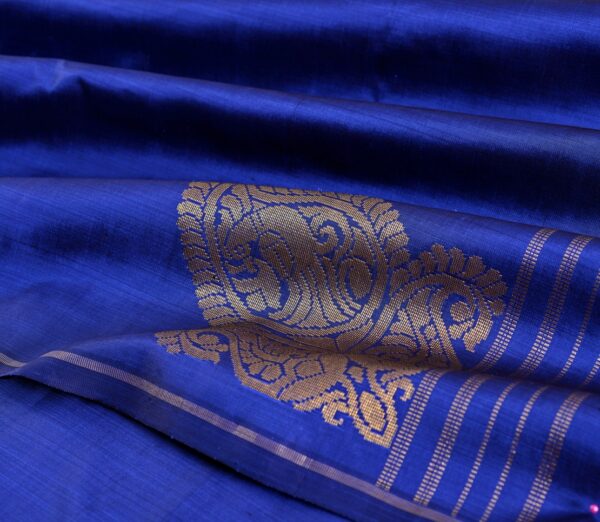 Elegant Kanjivaram Nouveau Kanchi Line Border Corner Motif Weavemaya Bangalore India Maya Royal Blue 632303 4