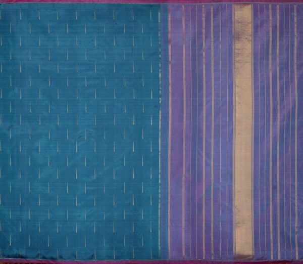 Elegant Kanjivaram Nouveau Kanchi Selvage Border Mallimoggu Butta Weavemaya Bangalore India Maya Steel Blue 3092306 1