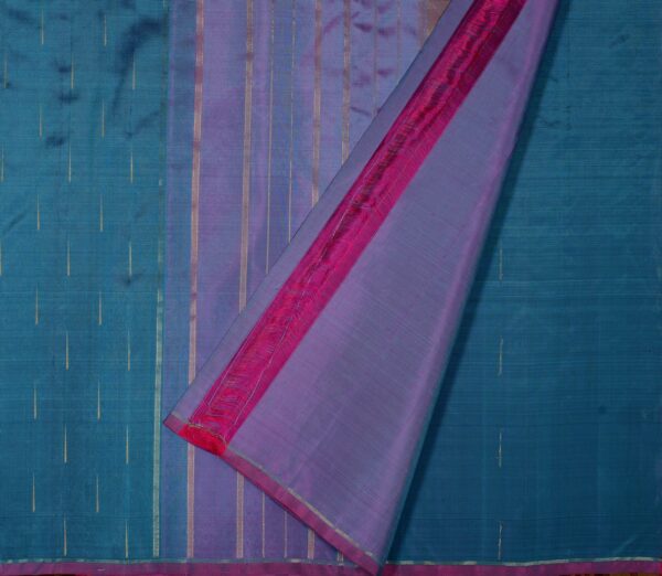 Elegant Kanjivaram Nouveau Kanchi Selvage Border Mallimoggu Butta Weavemaya Bangalore India Maya Steel Blue 3092306 2
