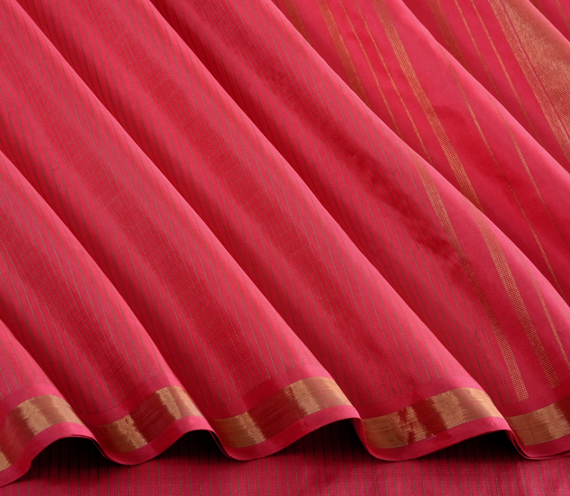 Elegant Kanjivaram Nouveau Kanchi Vertical Mutthuseer Tissue Border Weavemaya Bangalore India Maya Strawberry Pink 2382346 4