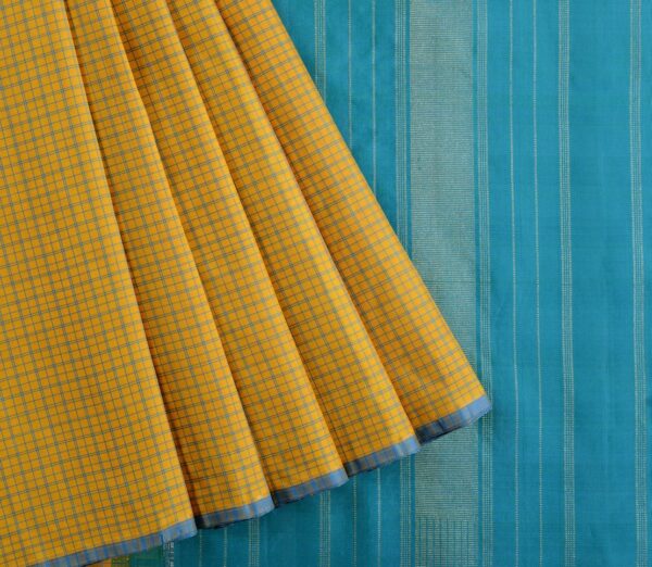 Elegant Kanjivaram Sampradaya Borderless Kattam Weavemaya Bangalore India Maya Mustard 2992301 3