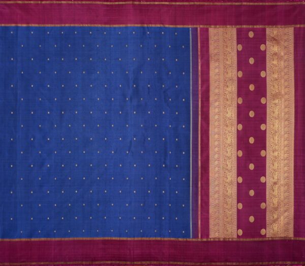 Elegant Kanjivaram Sampradaya Butta Semi Rich Pallu Weavemaya Bangalore India Maya Navy Blue 2382338 1