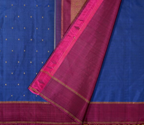 Elegant Kanjivaram Sampradaya Butta Semi Rich Pallu Weavemaya Bangalore India Maya Navy Blue 2382338 2
