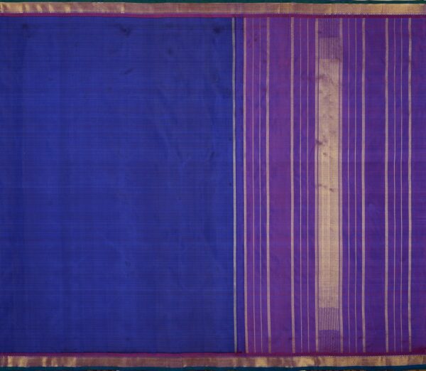 Elegant Kanjivaram Sampradaya Pinstripes Small Border Weavemaya Bangalore India Maya Navy Blue 2992303 1