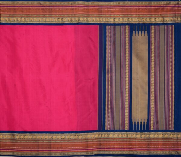 Elegant Kanjivaram Sampradaya Threadwork Korvai Weavemaya Bangalore India Maya Pink 1442308 1