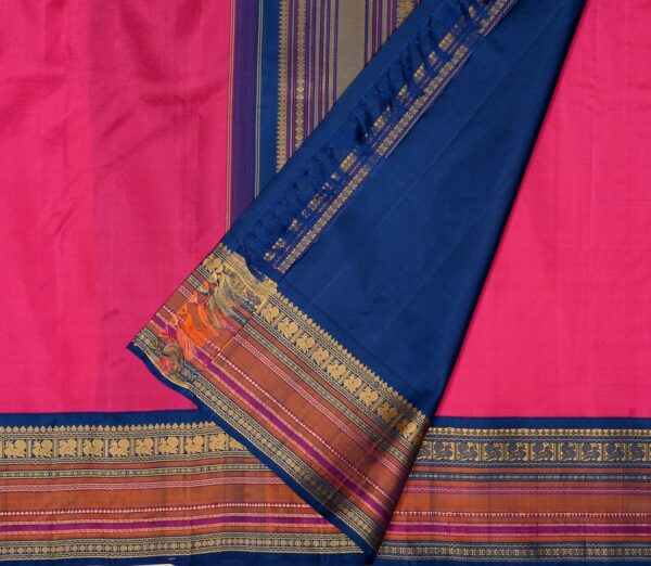 Elegant Kanjivaram Sampradaya Threadwork Korvai Weavemaya Bangalore India Maya Pink 1442308 2