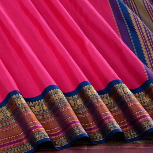 Elegant Kanjivaram Sampradaya Threadwork Korvai Weavemaya Bangalore India Maya Pink 1442308 4