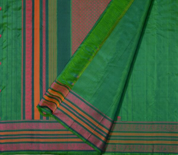 Elegant Kanjivaram Mrudula Threadwork Mutthu Seer Butta Weavemaya Bangalore India Maya Pine Green 1442319 2