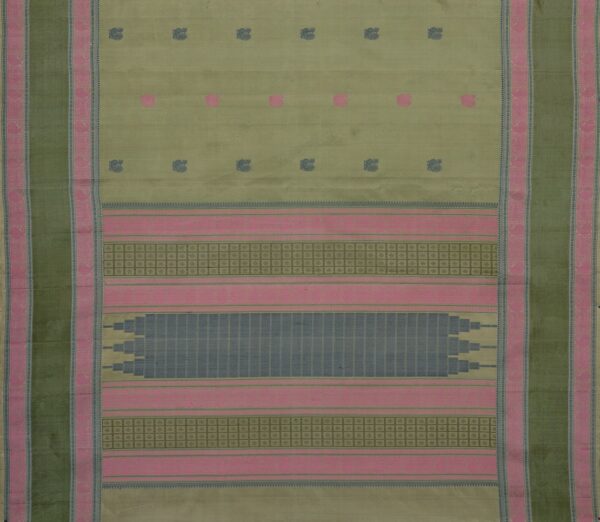 Elegant Kanjivaram Mrudula Threadwork Mutthu Seer Butta Weavemaya Bangalore India Maya Pista Green 1442313 5