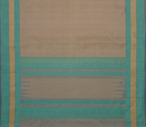 Elegant Kanjivaram Mrudula Threadwork Pinstripes Weavemaya Bangalore India Maya Beige 1442325 5