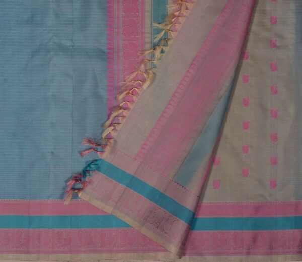 Elegant Kanjivaram Mrudula Threadwork Pinstripes Weavemaya Bangalore India Maya Sky Blue 1442327 2
