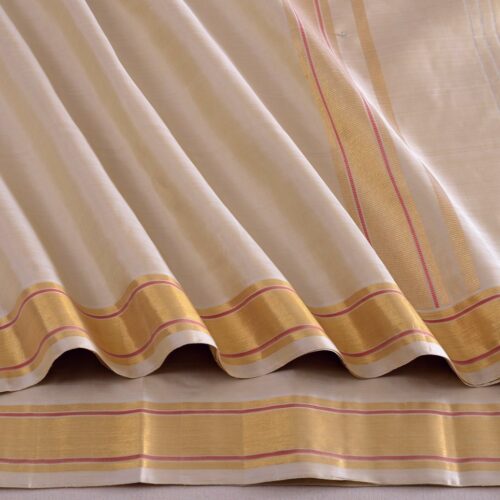 Traditional Menswear Dhoti Shalya Tissue Border Weavemaya Bangalore India Maya Beige 300902 1