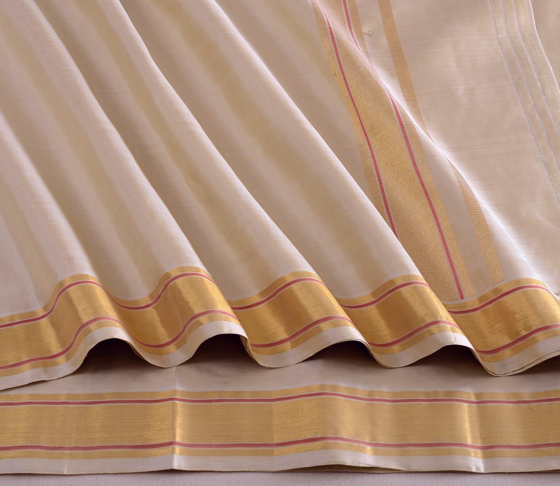 Traditional Menswear Dhoti Shalya Tissue Border Weavemaya Bangalore India Maya Beige 300902 1