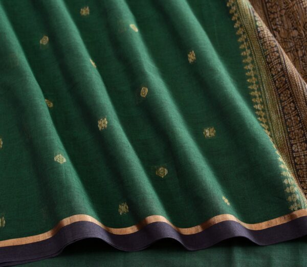 Elegant Kanchi Cotton Parutti Jute Butta Ganga Jamuna Weavemaya Bangalore India Maya Green 35524135 4