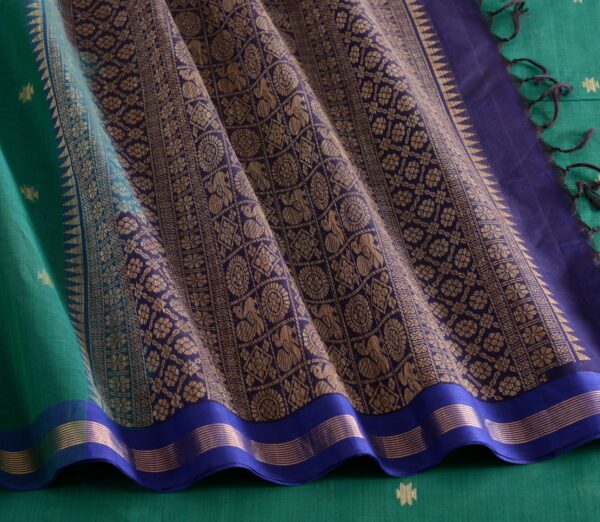 Elegant Kanchi Cotton Parutti Jute Butta Ganga Jamuna Weavemaya Bangalore India Maya Rama Green 35524133 5