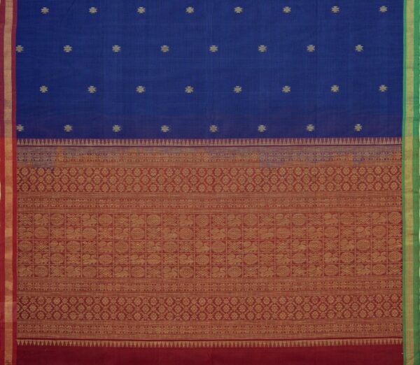 Elegant Kanchi Cotton Parutti Jute Butta Weavemaya Bangalore India Maya Blue 35524132 3