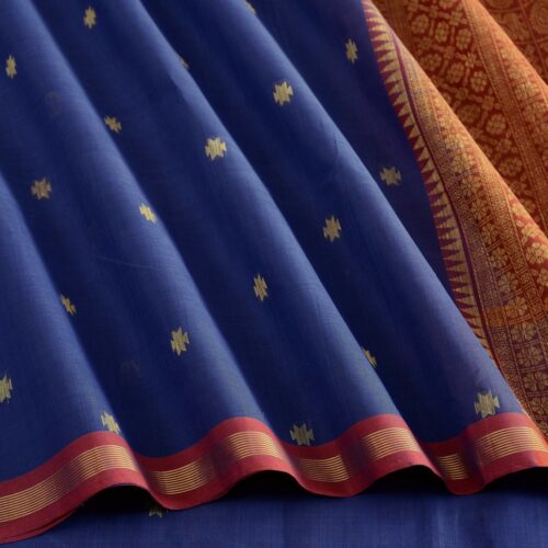 Elegant Kanchi Cotton Parutti Jute Butta Weavemaya Bangalore India Maya Blue 35524132 4