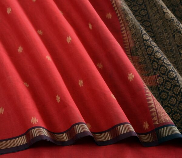Elegant Kanchi Cotton Parutti Jute Butta Weavemaya Bangalore India Maya Red 35524134 4