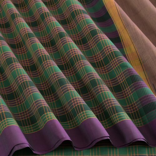 Elegant Kanchi Cotton Parutti Multi Colour Kattam Weavemaya Bangalore India Maya 1452380 4