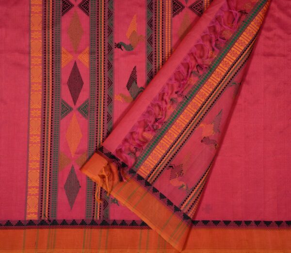 Elegant Kanchi Silkcotton Mishratantu Threadwork Bomkai Weavemaya Bangalore India Maya Pink 35524011 2