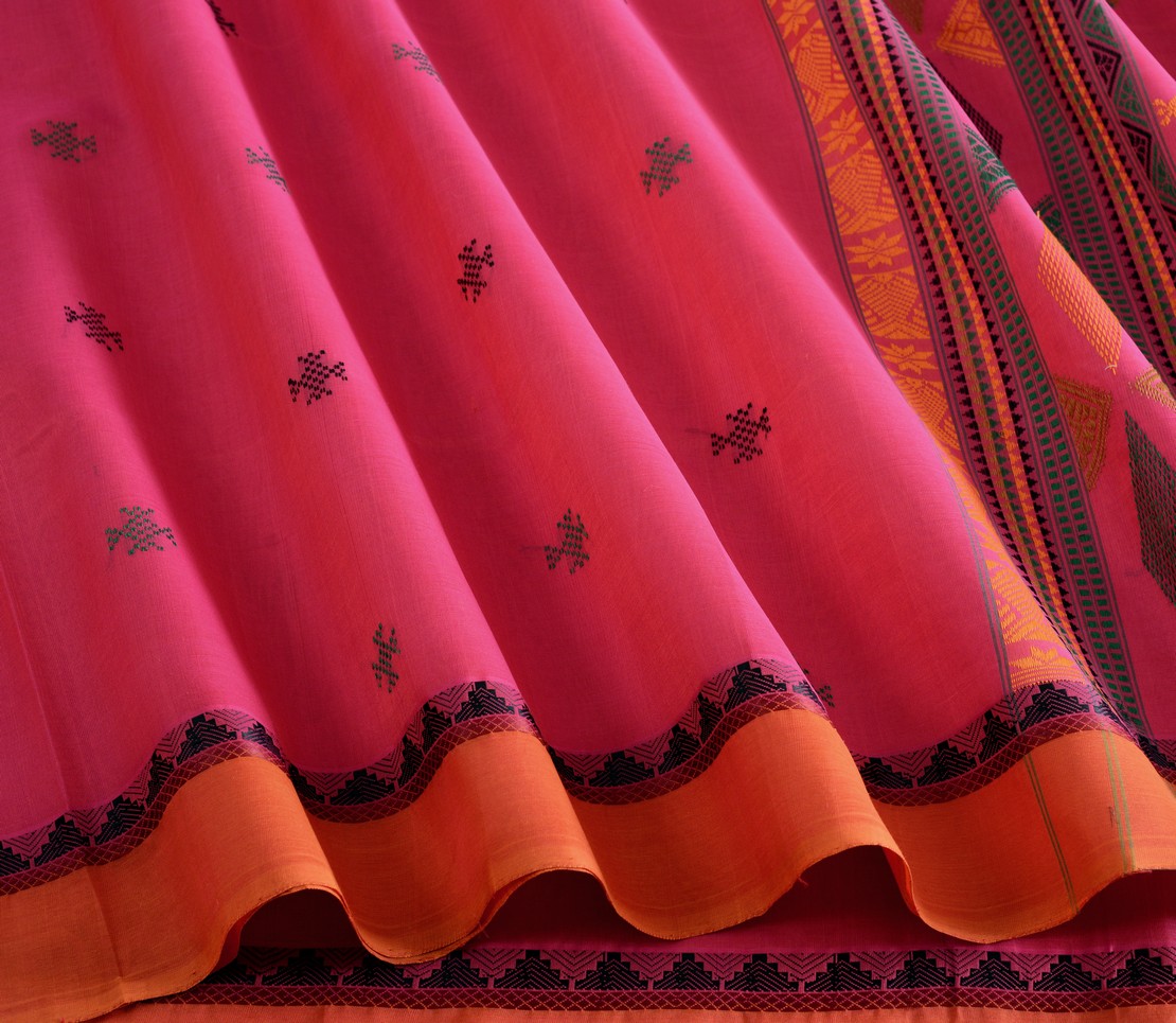 Elegant Kanchi Silkcotton Mishratantu Threadwork Bomkai Weavemaya Bangalore India Maya Pink 35524011 4