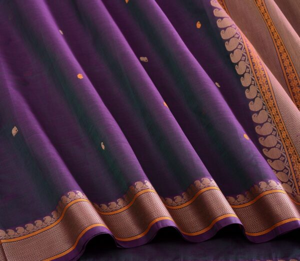 Elegant Kanchi Silkcotton Mishratantu Threadwork Butta Weavemaya Bangalore India Maya Purple 35524036 4
