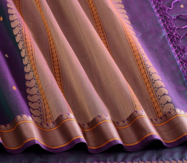 Elegant Kanchi Silkcotton Mishratantu Threadwork Butta Weavemaya Bangalore India Maya Purple 35524036 5