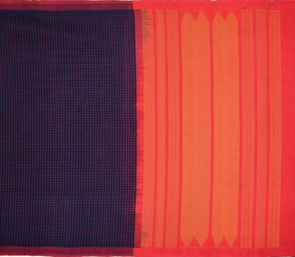 Elegant Kanchi Silkcotton Mishratantu Threadwork Kattam Weavemaya Bangalore India Maya Navy Blue 35524023 1