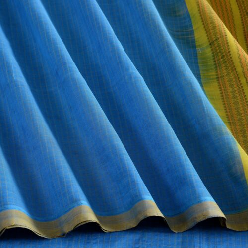 Elegant Kanchi Silkcotton Mishratantu Threadwork Kattam Weavemaya Bangalore India Maya Turquoise Blue 35524022 3