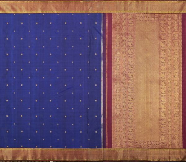 Elegant Kanjivaram Kanya Butta Araimadam Border Weavemaya Bangalore India Maya Royal Blue 3542406 1