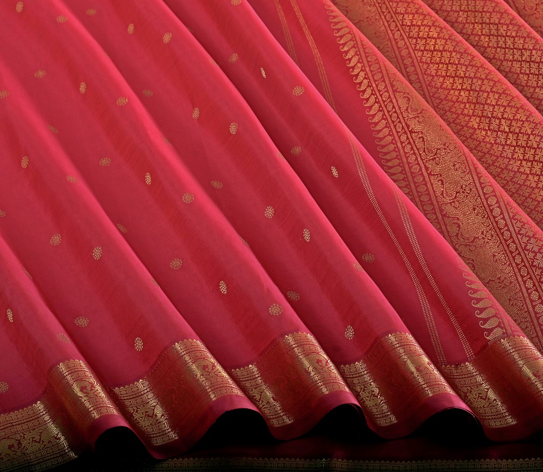 Elegant Kanjivaram Kanya Butta Self Border Weavemaya Bangalore India Maya Red 1282405 4