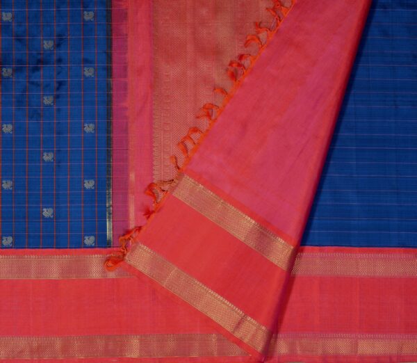 Elegant Kanjivaram Kanya Kattam Butta Korvai Border Weavemaya Bangalore India Maya Royal Blue 3542409 2