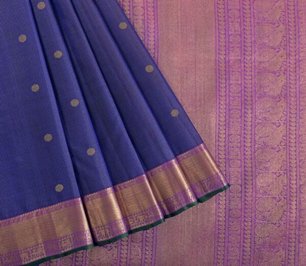 Elegant Kanjivaram Kanya Kattam Butta Rich Pallu Weavemaya Bangalore India Maya Ink Blue 3542411 3