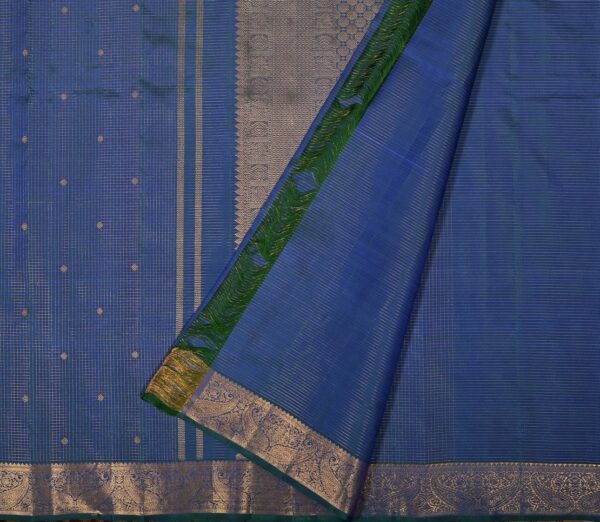 Elegant Kanjivaram Kanya Kattam Butta Rich Pallu Weavemaya Bangalore India Maya Peacock Blue 3542410 2