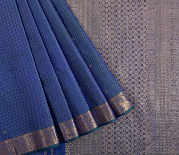 Elegant Kanjivaram Kanya Kattam Butta Rich Pallu Weavemaya Bangalore India Maya Peacock Blue 3542410 3